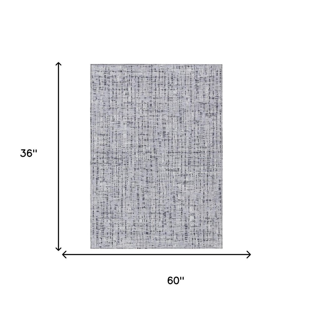 3' X 5' Ivory And Gray Abstract Washable Indoor Outdoor Area Rug HomeRoots