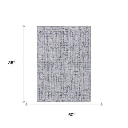 3' X 5' Ivory And Gray Abstract Washable Indoor Outdoor Area Rug HomeRoots
