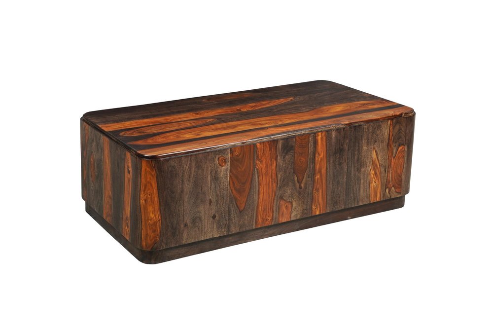 51" Dark Brown Solid Wood Solid Coffee Table HomeRoots