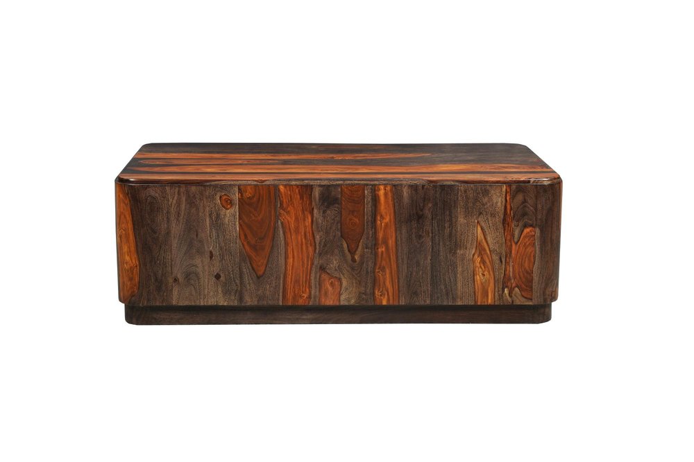 51" Dark Brown Solid Wood Solid Coffee Table — view 2
