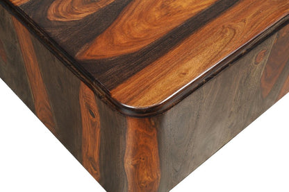 51" Dark Brown Solid Wood Solid Coffee Table HomeRoots