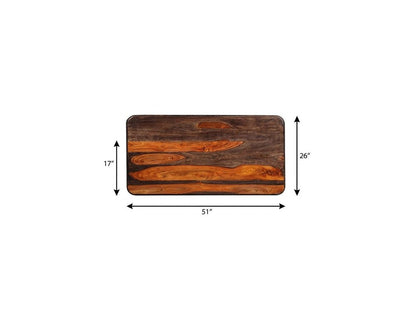 51" Dark Brown Solid Wood Solid Coffee Table HomeRoots