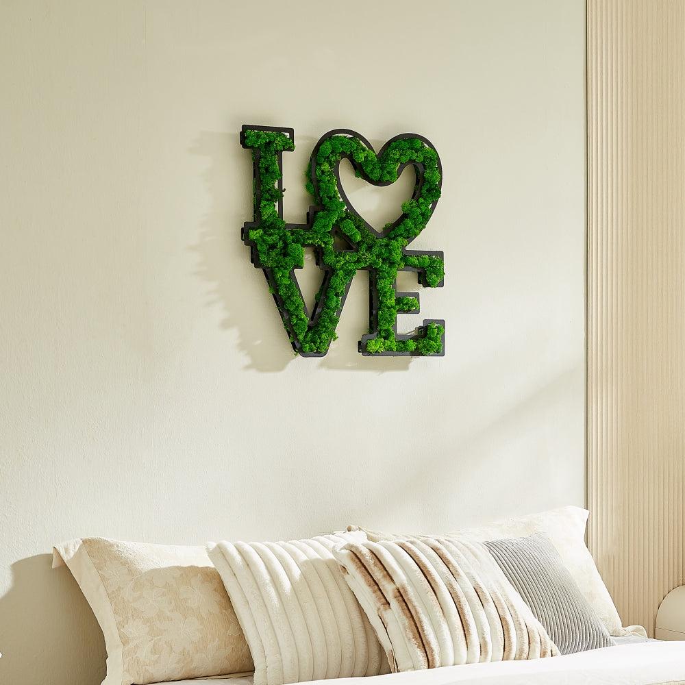 LOVE Letter Art Moss Wall Decor - FurniFindUSA