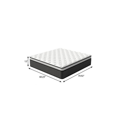 12" Queen Memory Foam Medium Euro Top Hybrid Mattress HomeRoots