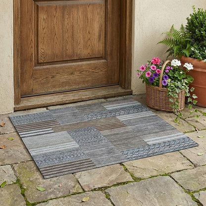 3' X 5' Chocolate And Brown Striped Washable Indoor Outdoor Area Rug HomeRoots