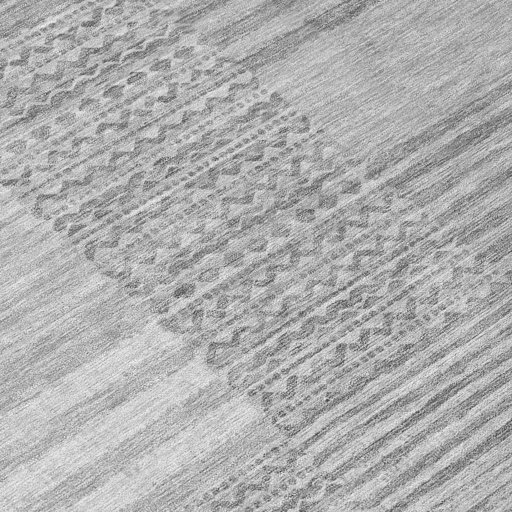 5' X 8' Silver And Gray Striped Washable Indoor Outdoor Area Rug HomeRoots