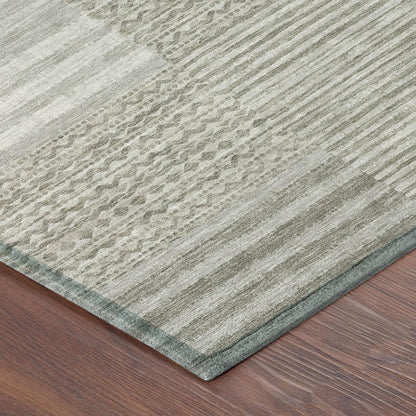 5' X 8' Taupe And Brown Striped Washable Indoor Outdoor Area Rug HomeRoots