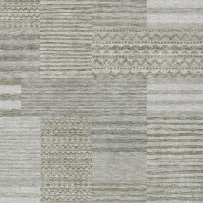8' X 10' Taupe And Brown Striped Washable Indoor Outdoor Area Rug HomeRoots