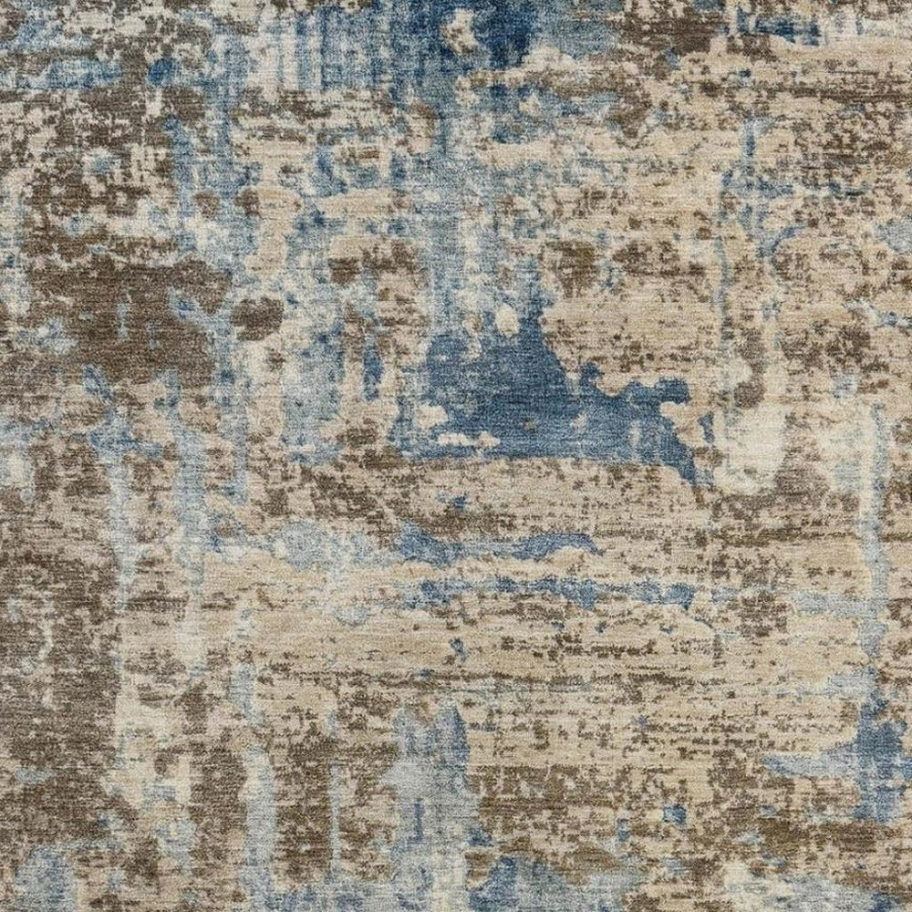 5' X 8' Brown And Khaki Abstract Washable Indoor Outdoor Area Rug HomeRoots
