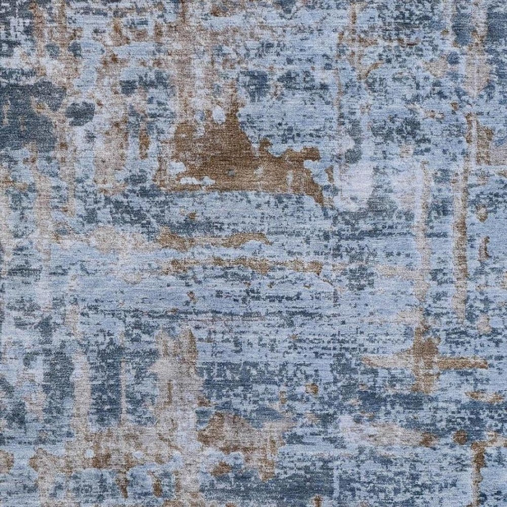 10' X 14' Blue And Gray Abstract Washable Indoor Outdoor Area Rug HomeRoots