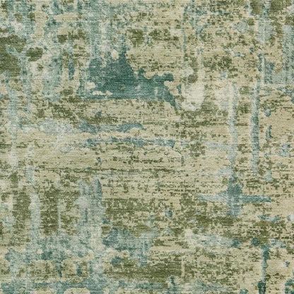 3' X 5' Green And Sage Abstract Washable Indoor Outdoor Area Rug HomeRoots