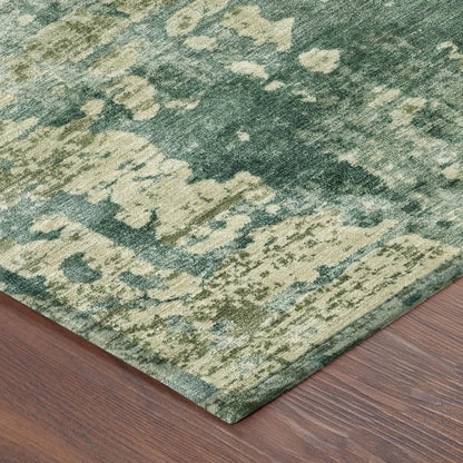 9' X 12' Green And Sage Abstract Washable Indoor Outdoor Area Rug HomeRoots