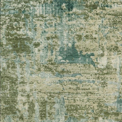 10' X 14' Green And Sage Abstract Washable Indoor Outdoor Area Rug HomeRoots