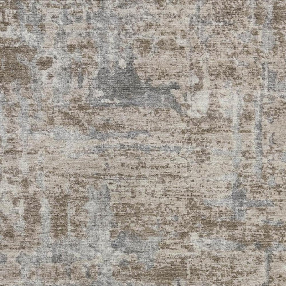 3' X 5' Khaki And Brown Abstract Washable Indoor Outdoor Area Rug HomeRoots