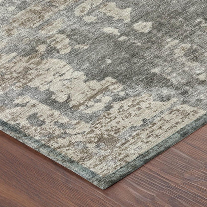 8' Khaki And Brown Round Abstract Washable Indoor Outdoor Area Rug HomeRoots