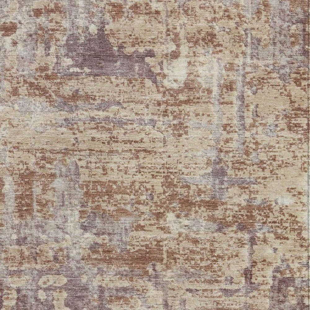 3' X 5' Orange And Beige Abstract Washable Indoor Outdoor Area Rug HomeRoots