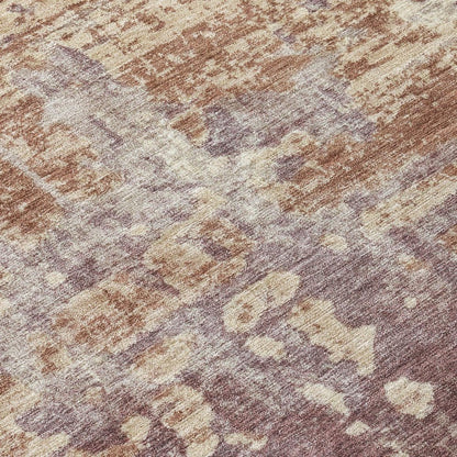 5' X 8' Orange And Beige Abstract Washable Indoor Outdoor Area Rug HomeRoots