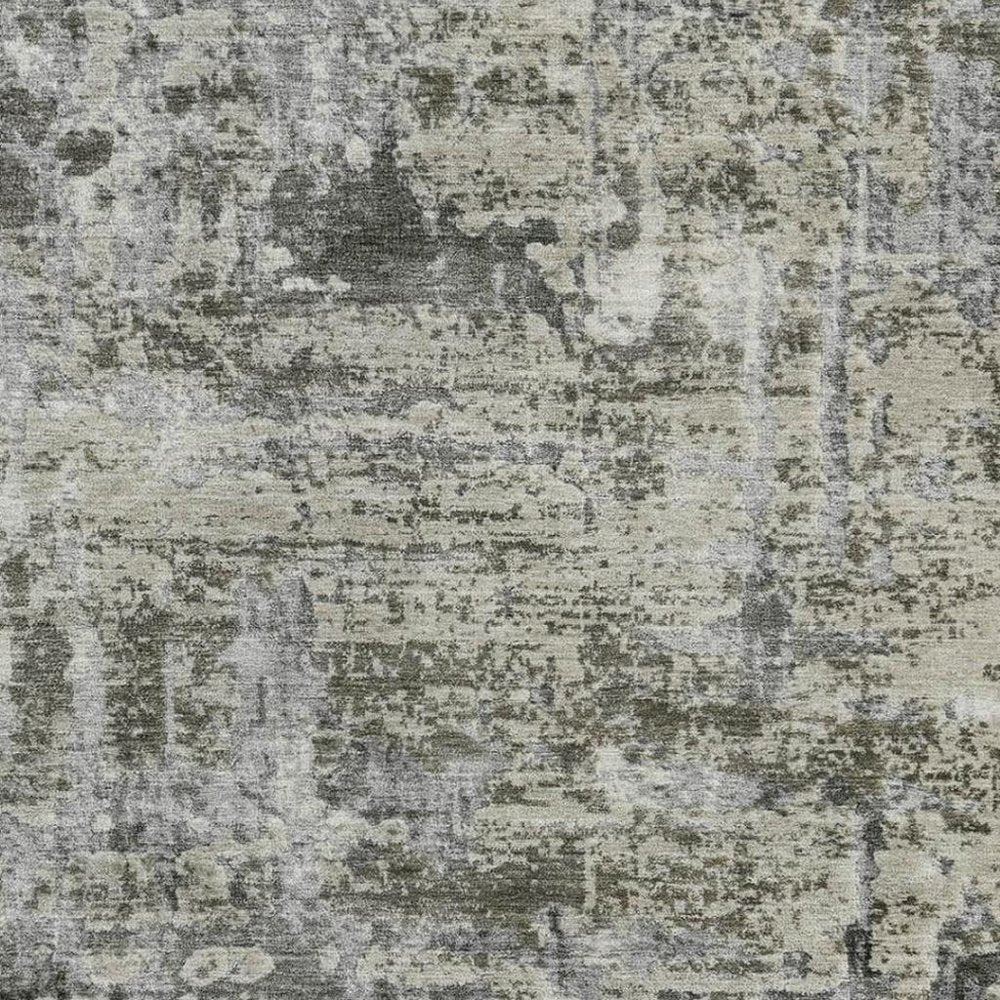 3' X 5' Pewter And Gray Abstract Washable Indoor Outdoor Area Rug HomeRoots
