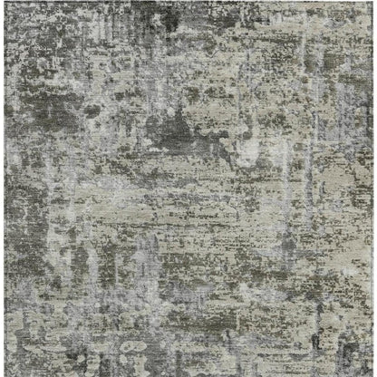 3' X 5' Pewter And Gray Abstract Washable Indoor Outdoor Area Rug HomeRoots