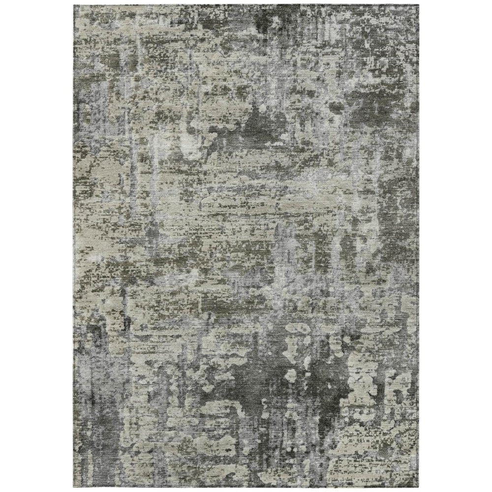 10' X 14' Pewter And Gray Abstract Washable Indoor Outdoor Area Rug HomeRoots