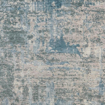 9' X 12' Teal Blue And Pewter Abstract Washable Indoor Outdoor Area Rug HomeRoots