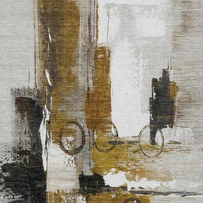 10' X 14' Brown And Silver Abstract Washable Indoor Outdoor Area Rug HomeRoots
