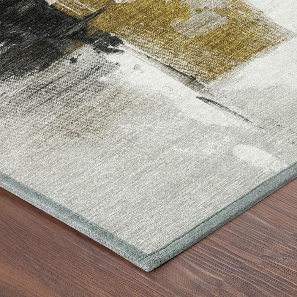 10' X 14' Brown And Silver Abstract Washable Indoor Outdoor Area Rug HomeRoots
