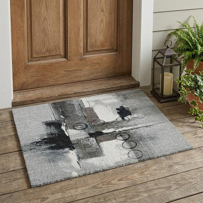 3' X 5' Pewter And Gray Abstract Washable Indoor Outdoor Area Rug HomeRoots