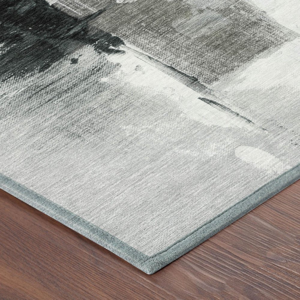 8' X 10' Pewter And Gray Abstract Washable Indoor Outdoor Area Rug HomeRoots