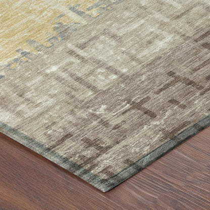 9' X 12' Blue And Khaki Striped Washable Indoor Outdoor Area Rug HomeRoots