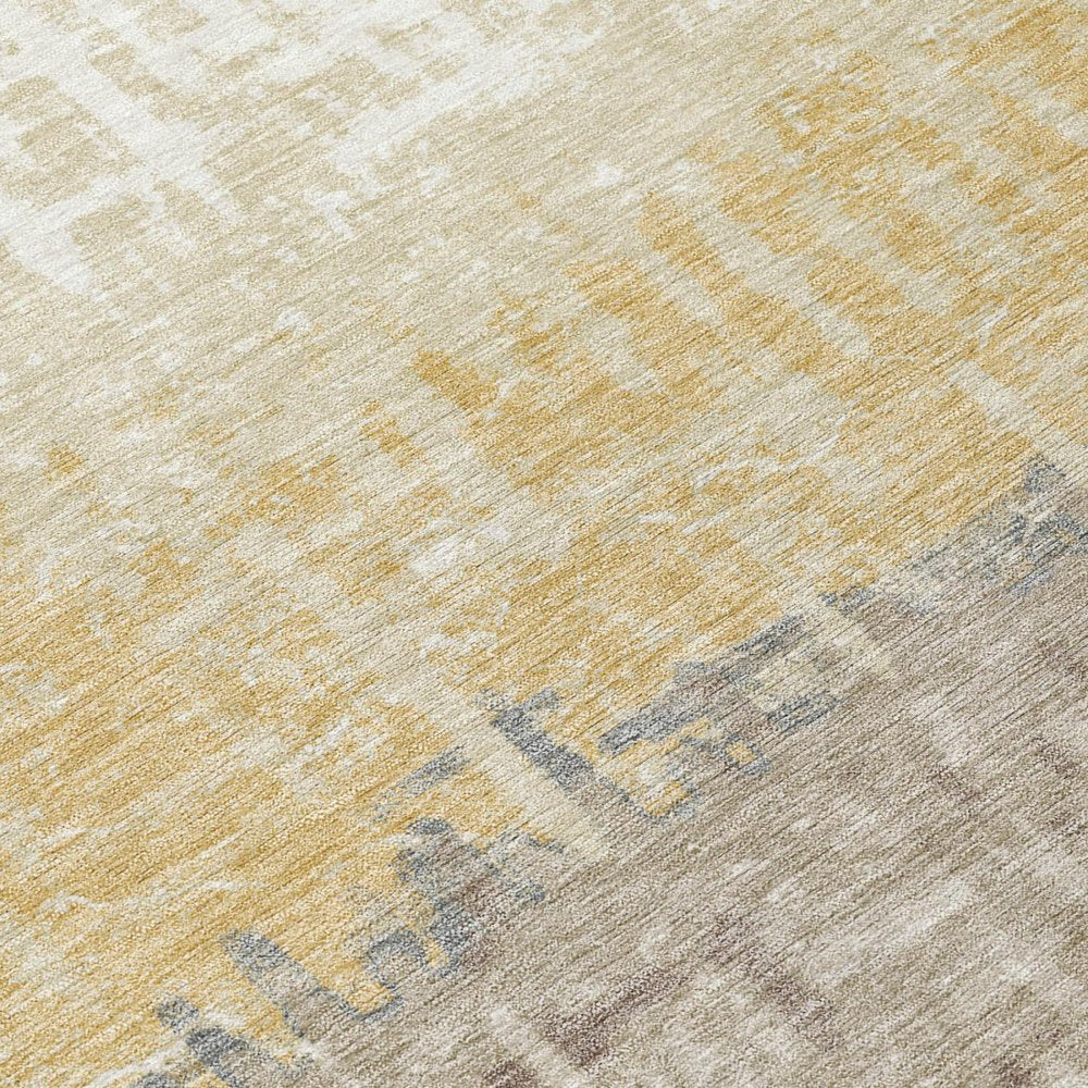 10' X 14' Blue And Khaki Striped Washable Indoor Outdoor Area Rug — view 3