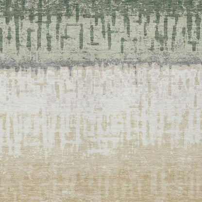 9' X 12' Green And Gray Striped Washable Indoor Outdoor Area Rug HomeRoots