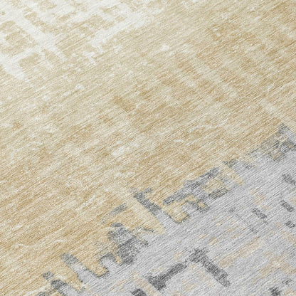 9' X 12' Copper And Orange Striped Washable Indoor Outdoor Area Rug HomeRoots
