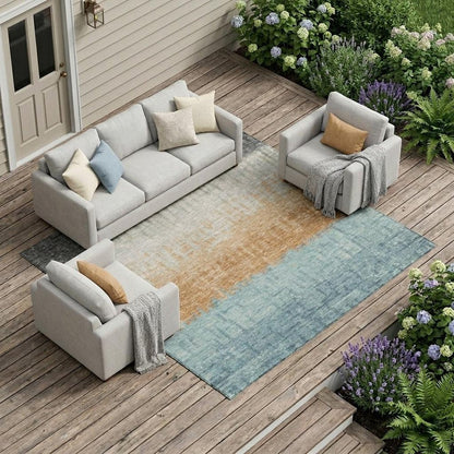 10' X 14' Graphite And Gray Striped Washable Indoor Outdoor Area Rug HomeRoots