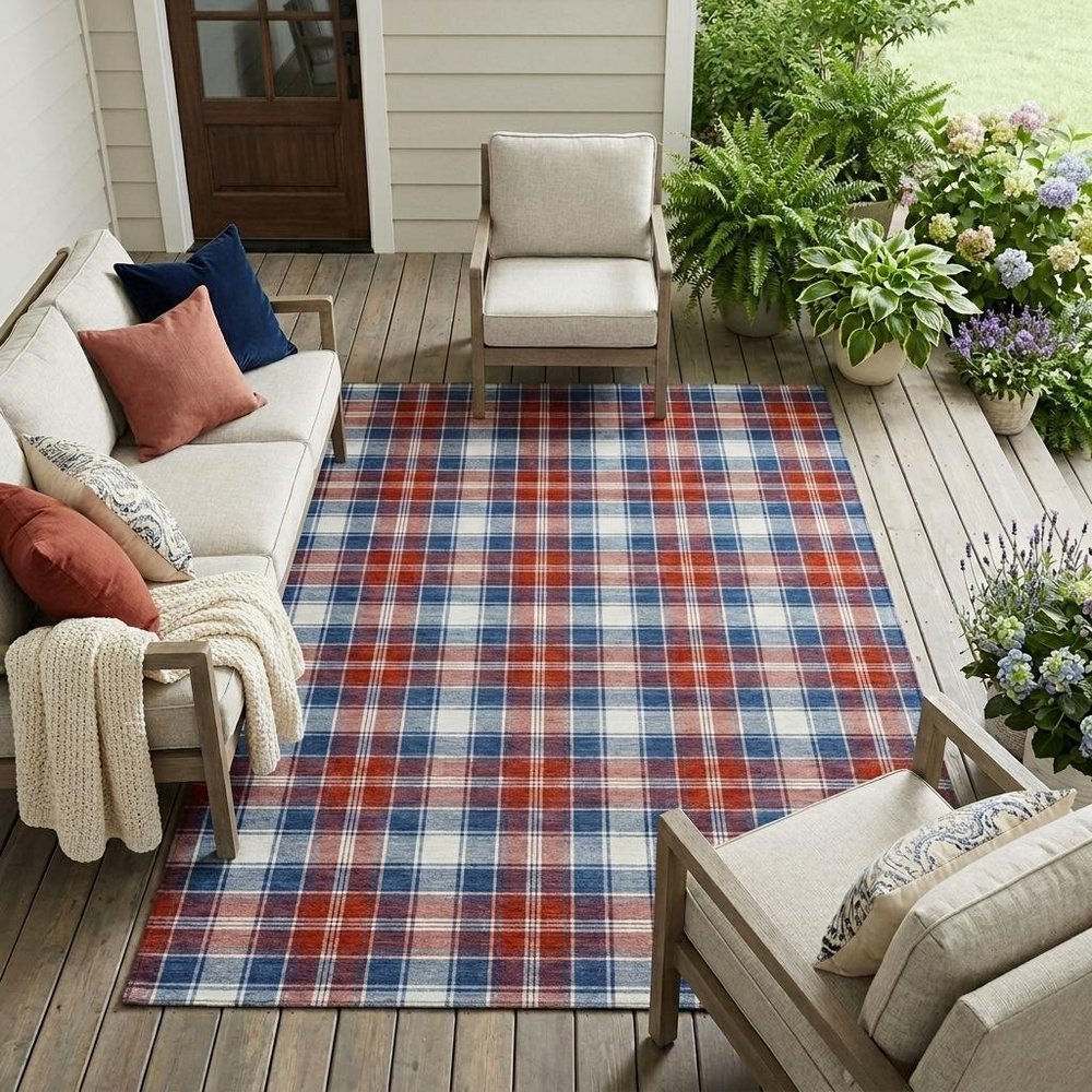 10' X 14' Blue And Ivory Geometric Washable Indoor Outdoor Area Rug HomeRoots