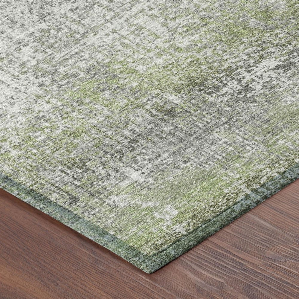 5' X 8' Fern Green And Green Abstract Washable Indoor Outdoor Area Rug HomeRoots