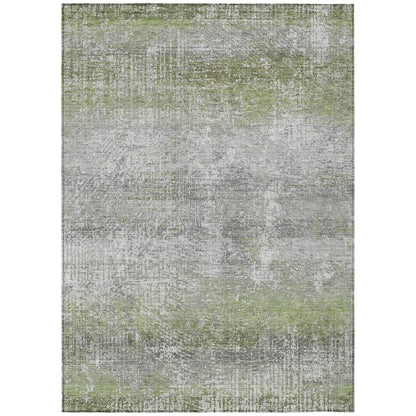 8' X 10' Fern Green And Green Abstract Washable Indoor Outdoor Area Rug HomeRoots