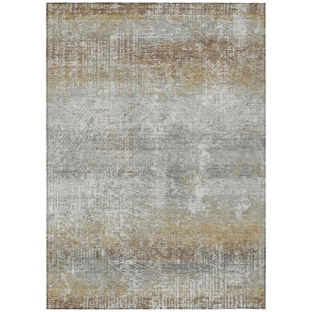 9' X 12' Gray And Khaki Abstract Washable Indoor Outdoor Area Rug HomeRoots
