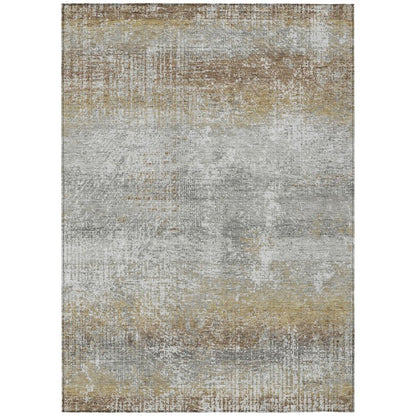 9' X 12' Gray And Khaki Abstract Washable Indoor Outdoor Area Rug HomeRoots