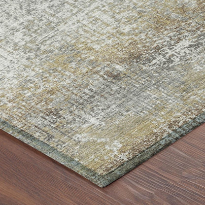 9' X 12' Gray And Khaki Abstract Washable Indoor Outdoor Area Rug HomeRoots