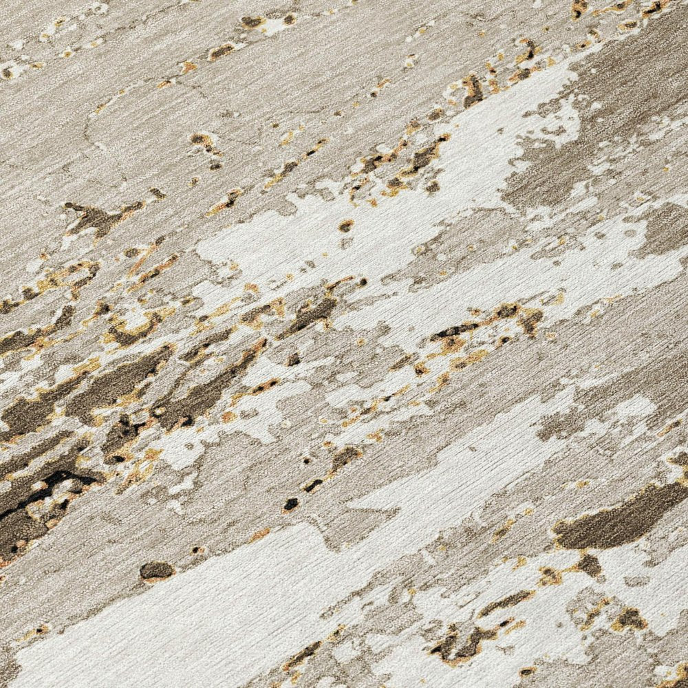 8' X 10' Beige And Brown Abstract Washable Indoor Outdoor Area Rug HomeRoots