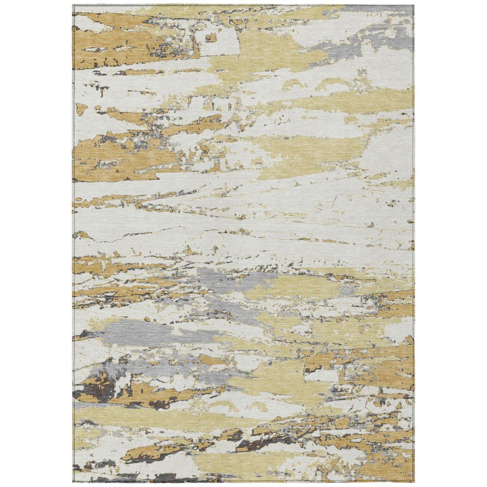 10' X 14' Wheat And Gold Abstract Washable Indoor Outdoor Area Rug HomeRoots