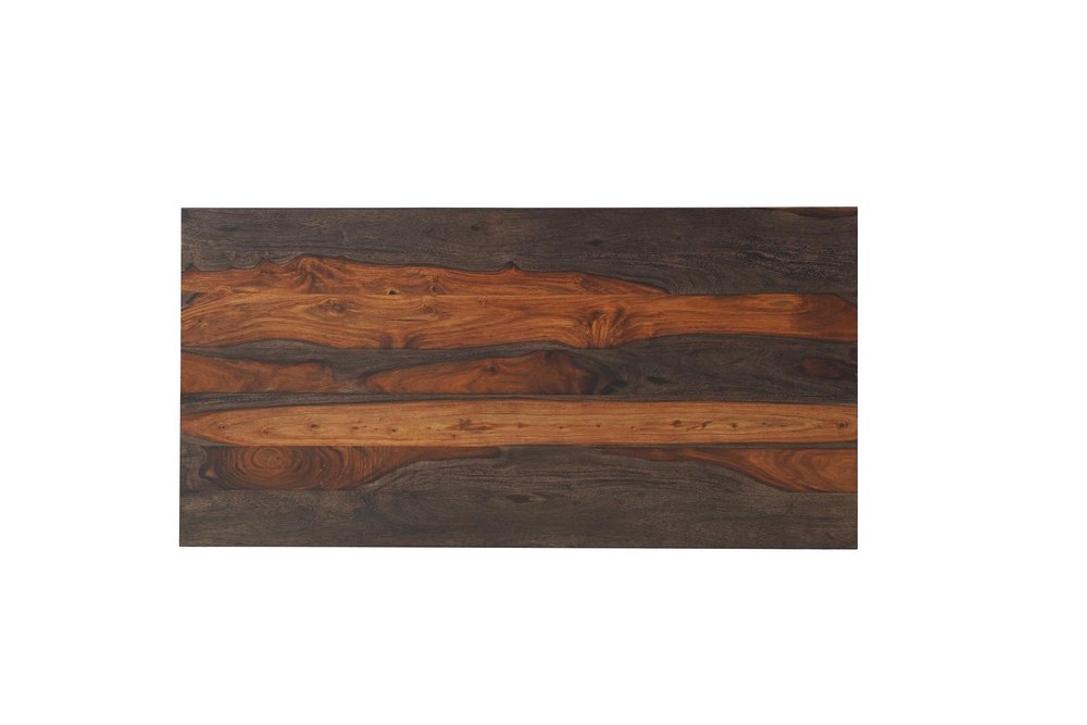 51" Dark Brown Solid Wood Pedestal Coffee Table