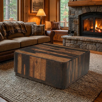 39" Dark Brown Solid Wood Square Solid Coffee Table HomeRoots