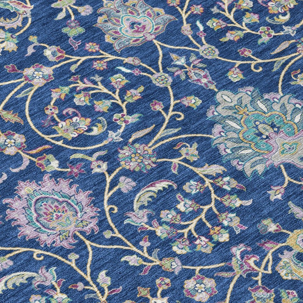 8' X 10' Blue And Gray Floral Washable Indoor Outdoor Area Rug HomeRoots