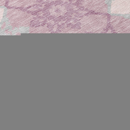 3' X 5' Pink And Pearl Floral Medallion Washable Indoor Outdoor Area Rug HomeRoots