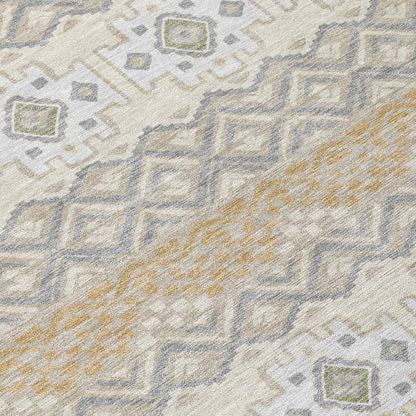 9' X 12' Beige And Brown Striped Washable Indoor Outdoor Area Rug HomeRoots