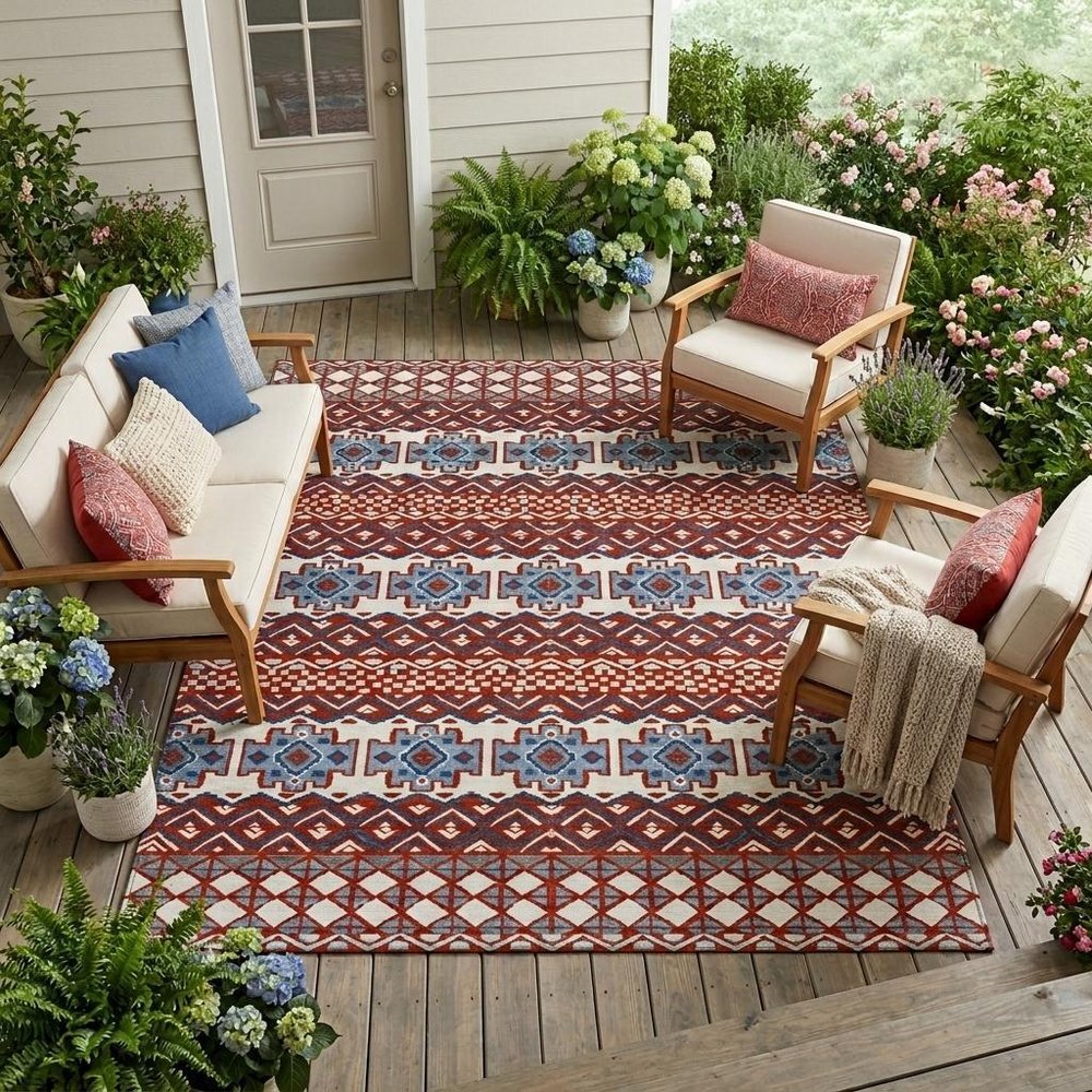 10' X 14' Red And Ivory Striped Washable Indoor Outdoor Area Rug HomeRoots