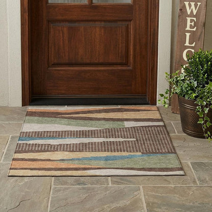 3' X 5' Coffee And Brown Abstract Washable Indoor Outdoor Area Rug HomeRoots