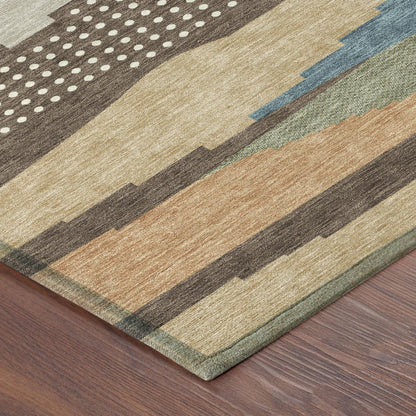 9' X 12' Coffee And Brown Abstract Washable Indoor Outdoor Area Rug HomeRoots